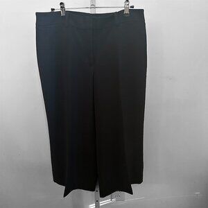 White House Black Market Black Cropped Wide Leg Lined Dress Pants Sz 10